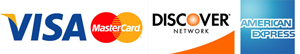 Visa, MasterCard, Discover and American Express